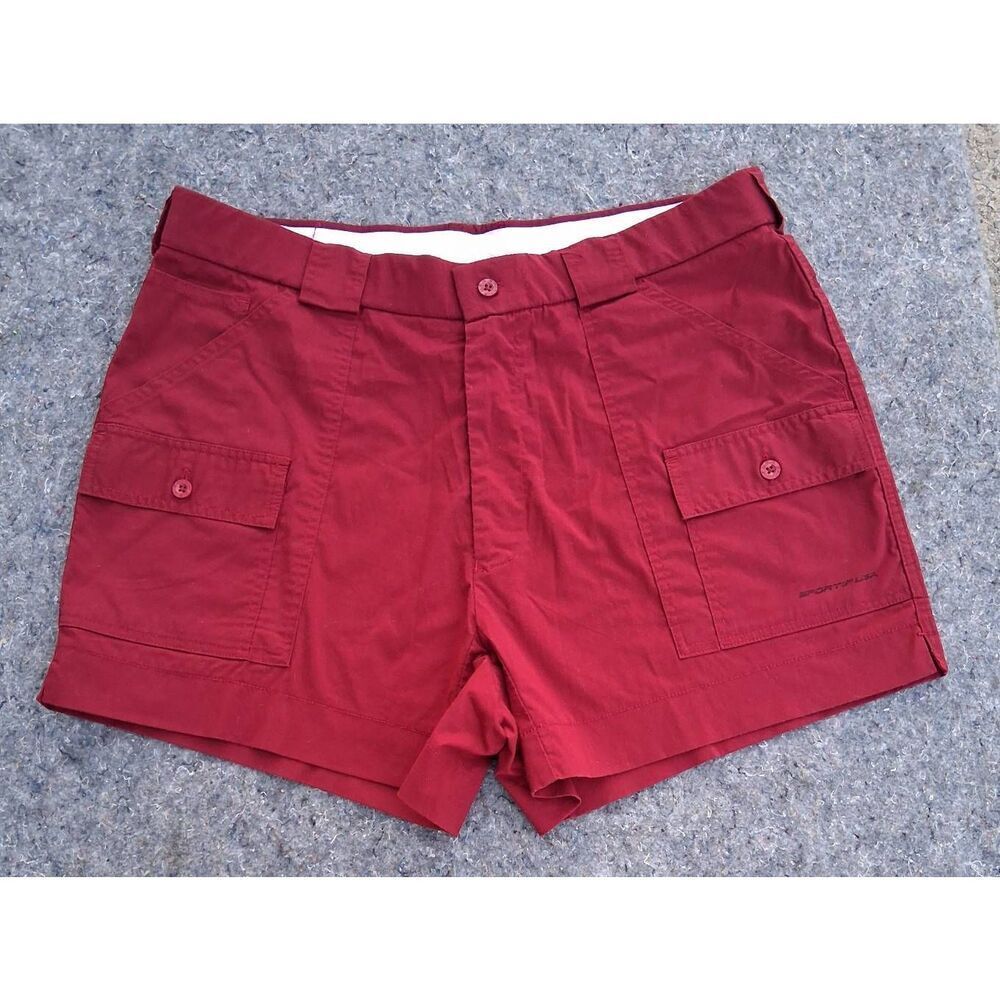 Vintage sportif usa womens red cargo shorts cotton